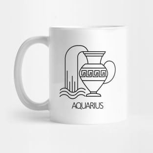 Aquarius Zodiac Sign - Black Mug